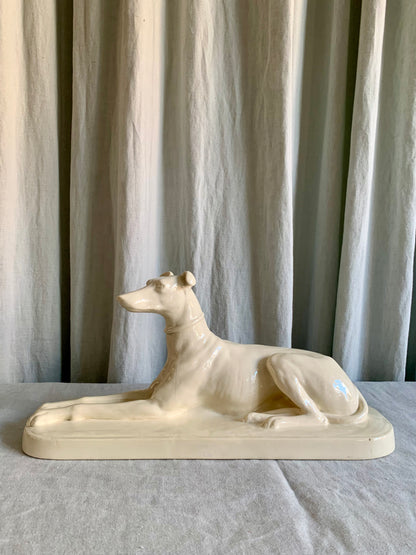 Large Art Deco Earthenware Greyhound 1930s