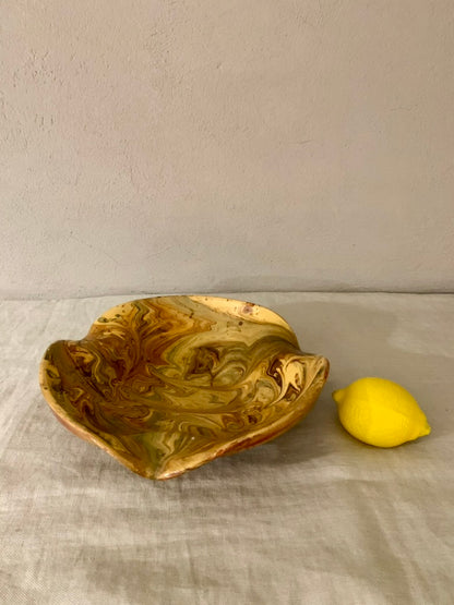 Clay Dish with Dripping Glaze