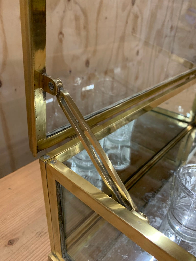 Vintage Brass Table Display Case - Vitrine