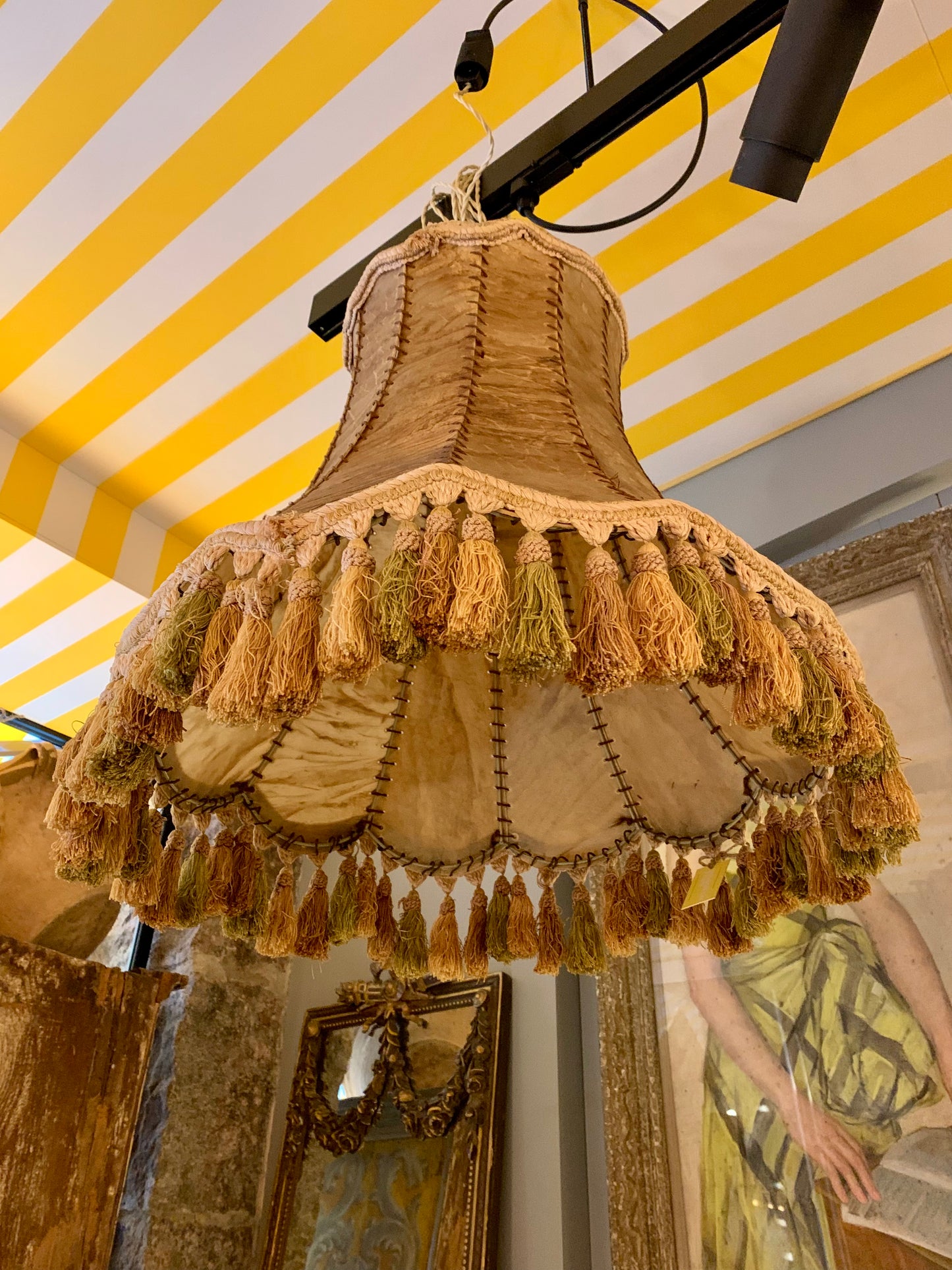 Vintage rawhide Pendant - LARGE