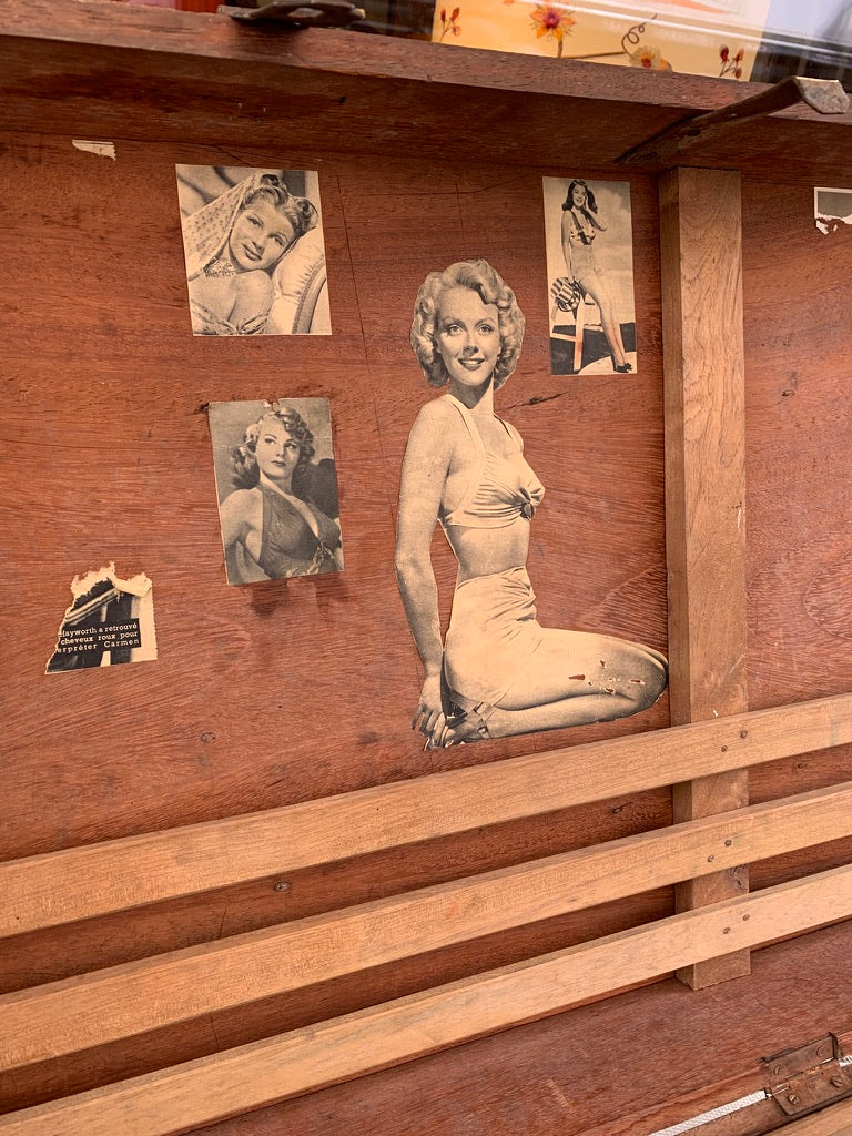 French Wooden Military Trunk