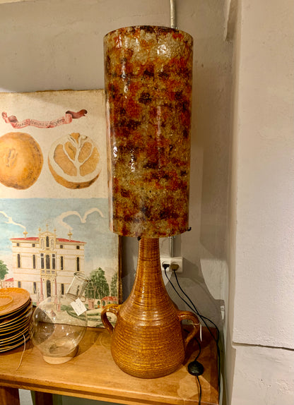 1970s Ceramic Lamp with Resin Shade