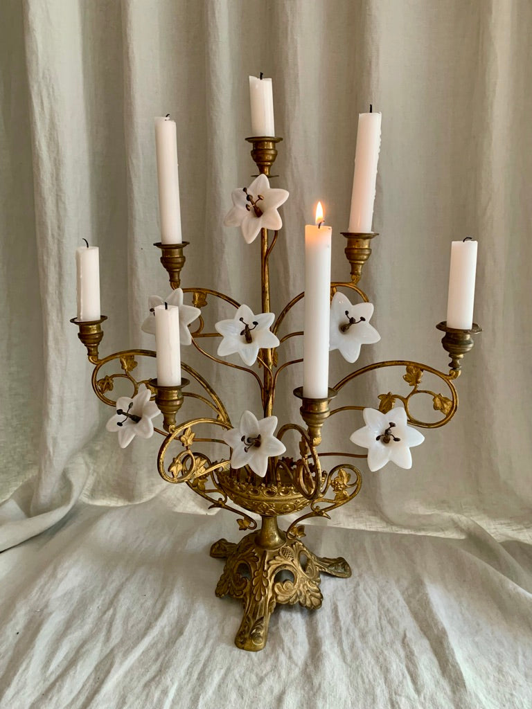 ANTIQUE FRENCH CHURCH CANDELABRA