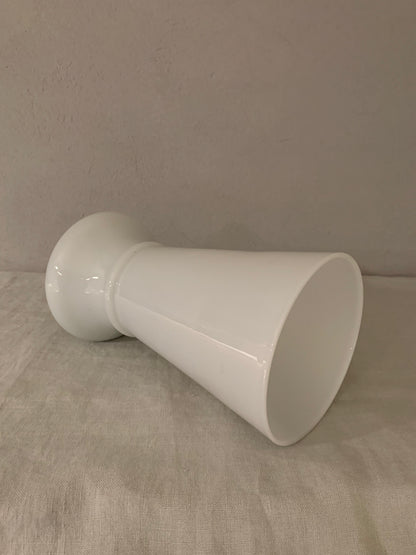 Large White Opal Glass Vase