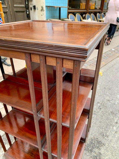 Vintage French Revolving Library Shelf