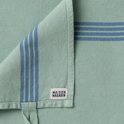 Tea Towel: Verveine / Blue stripes