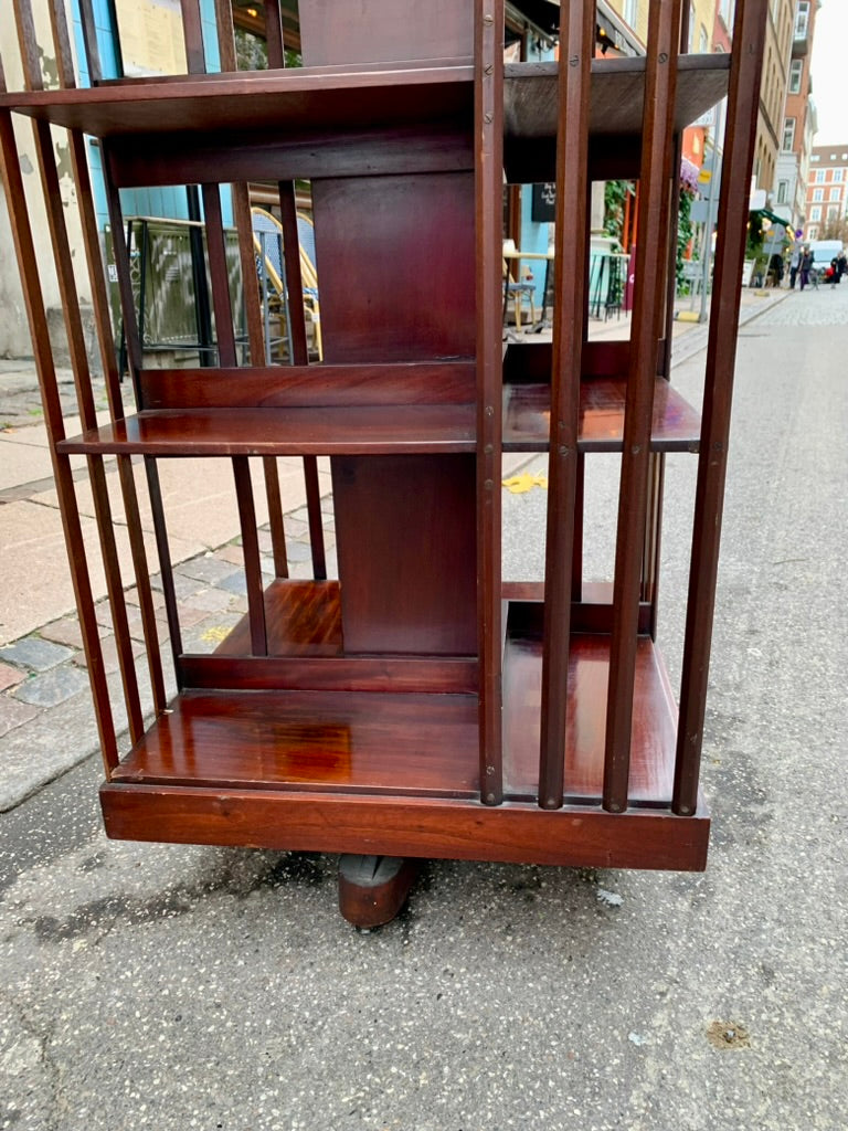 Vintage French Revolving Library Shelf