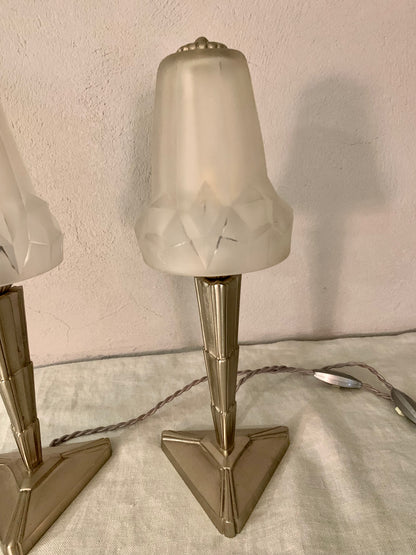 Pair of French Art Deco Bed Table Lamps