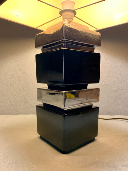 French Vintage Black/Silver Table Lamp