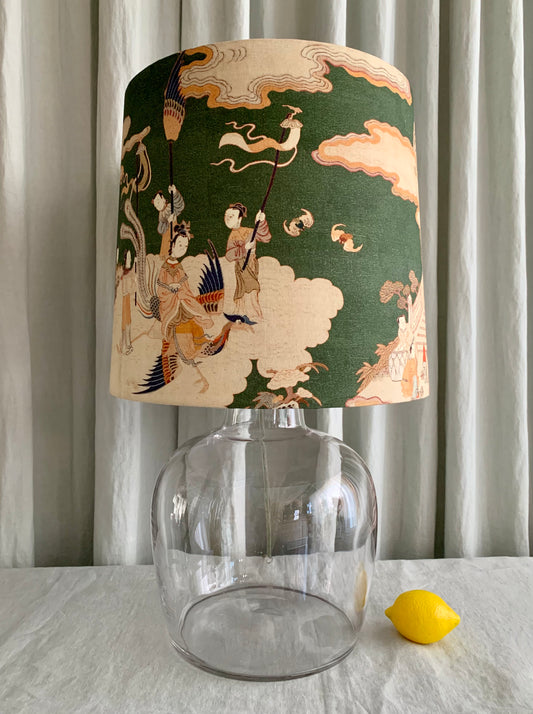 Large 1960s "Oriental Style" Glass Table Lamp