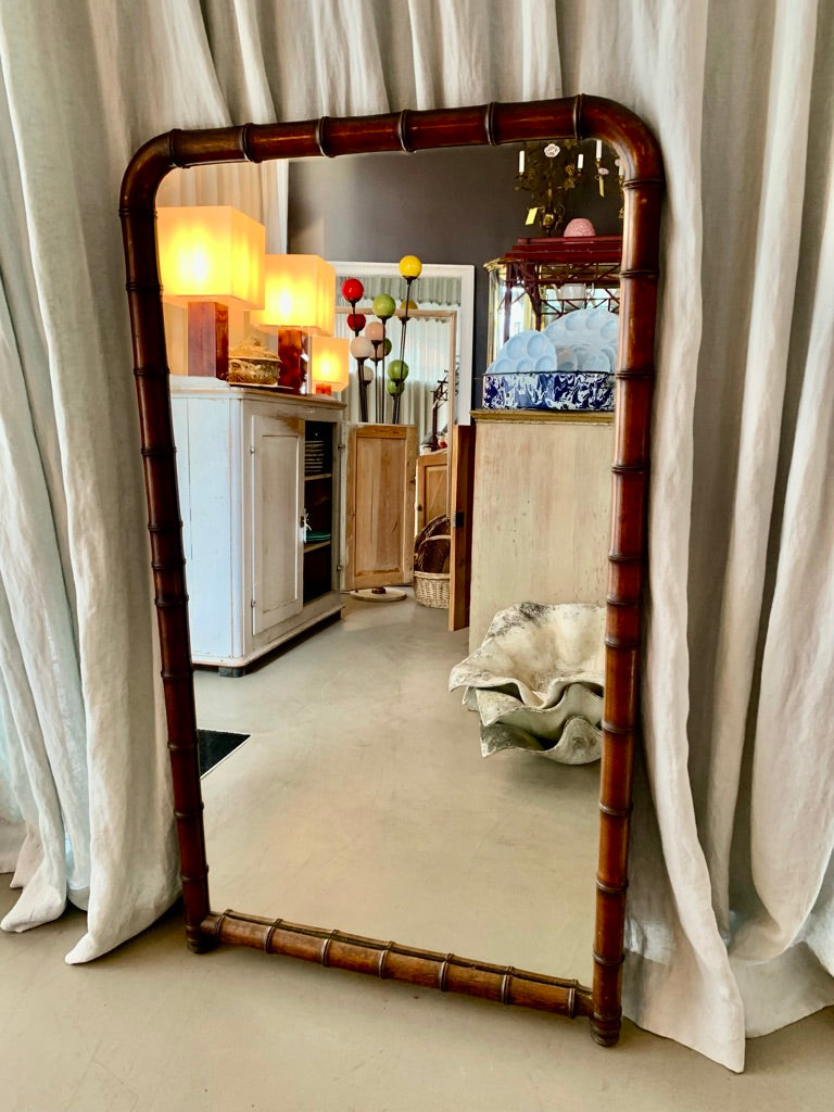 Antique French "Faux Bambou" Mirror