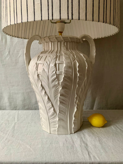 Large White Vintage Table Lamp