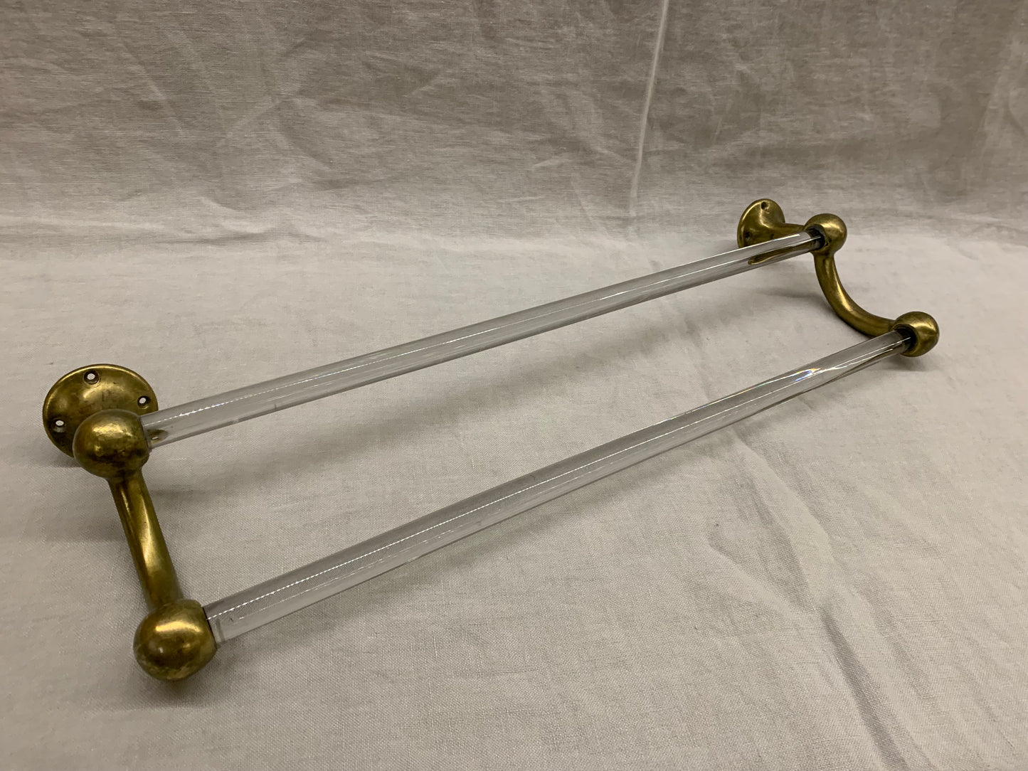 Glass/Brass Wall Towel Rack
