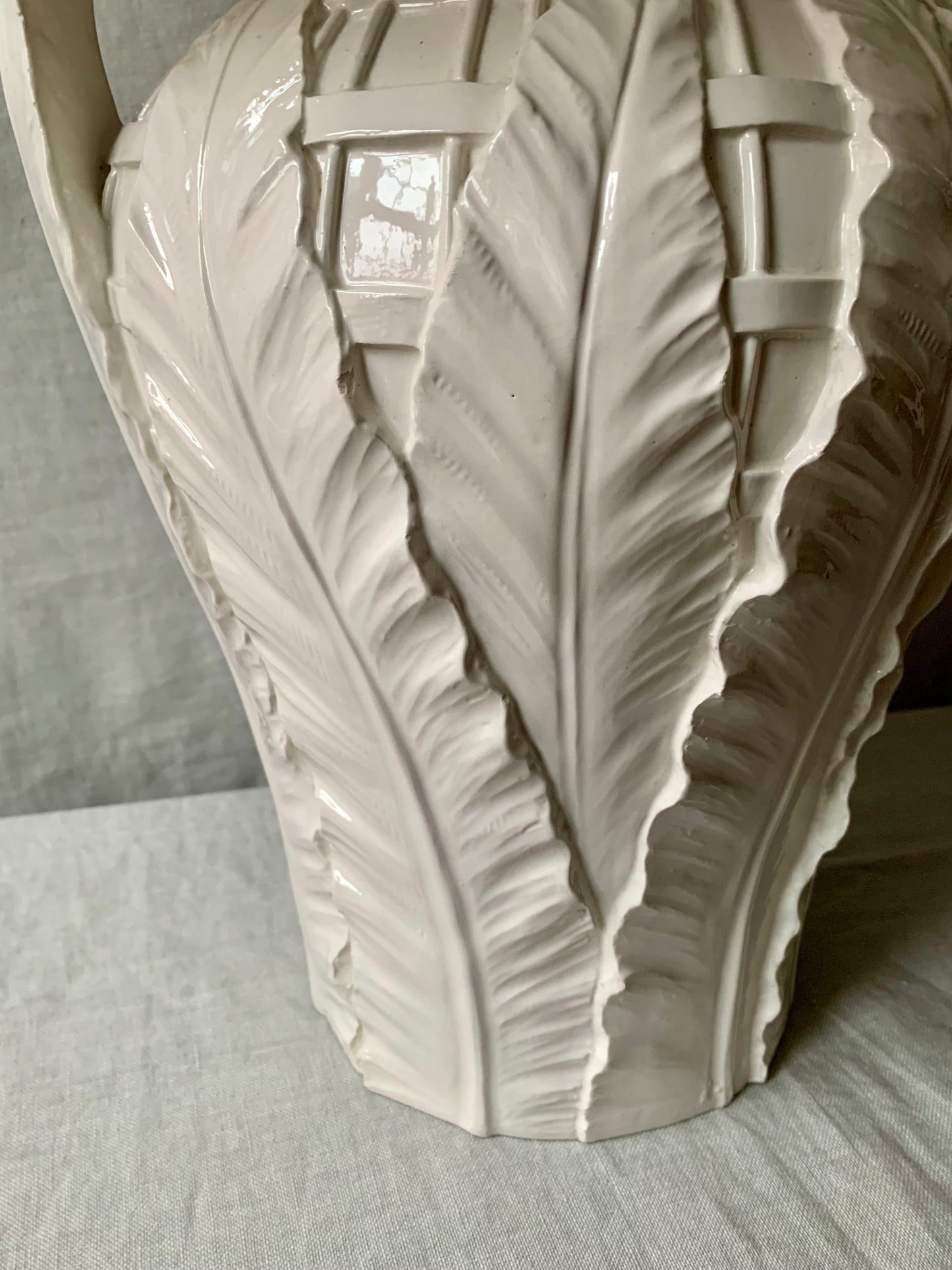 Large White Vintage Table Lamp