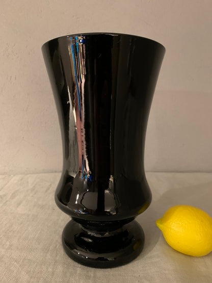 Black Opal Glass Vase