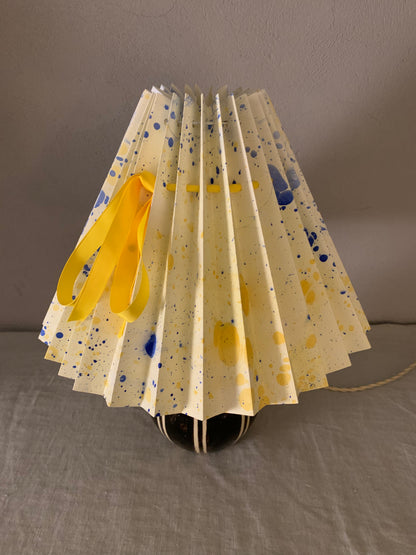 1950's Ceramic Lamp with Folded Shade