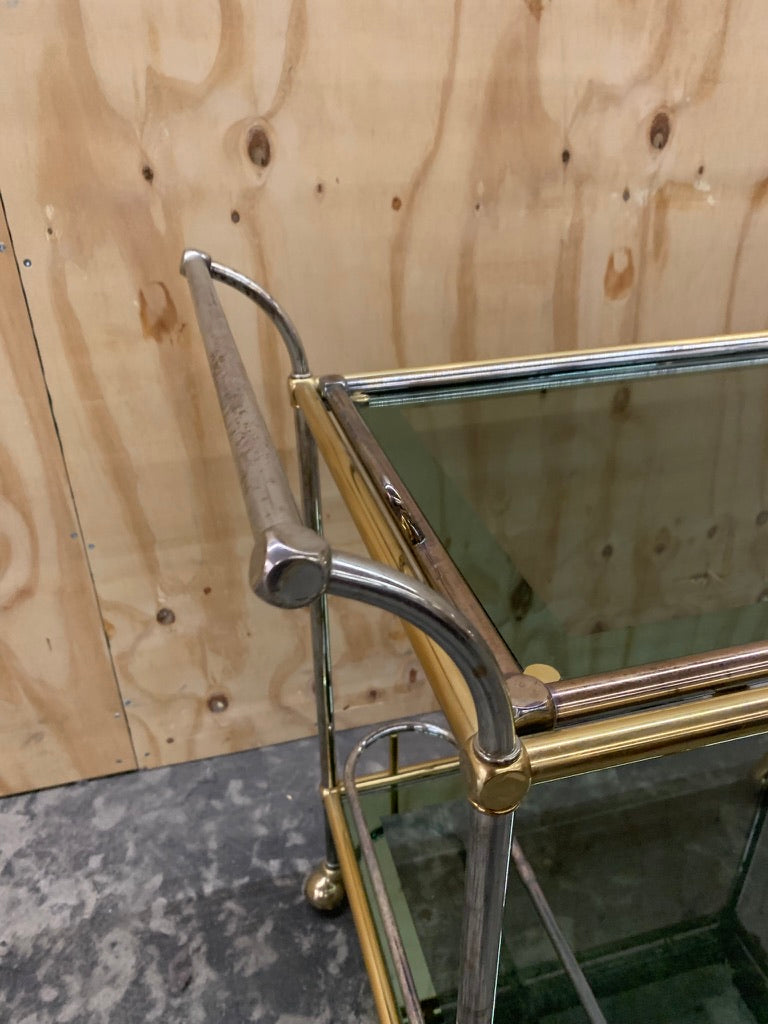 Brass/Chrome Hollywood Regency Style Drinks Trolley