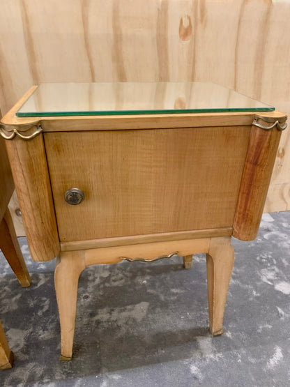 Pair of 1940's Satin Wood Bed Side Tables