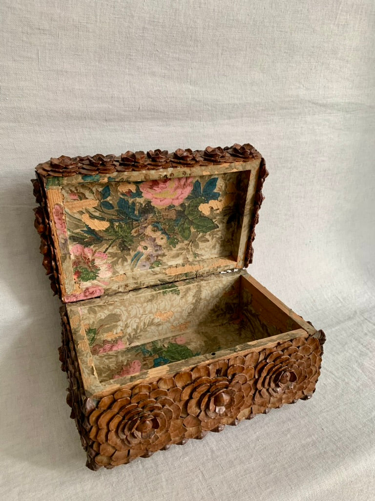 French Art Populaire Pine Cone Box