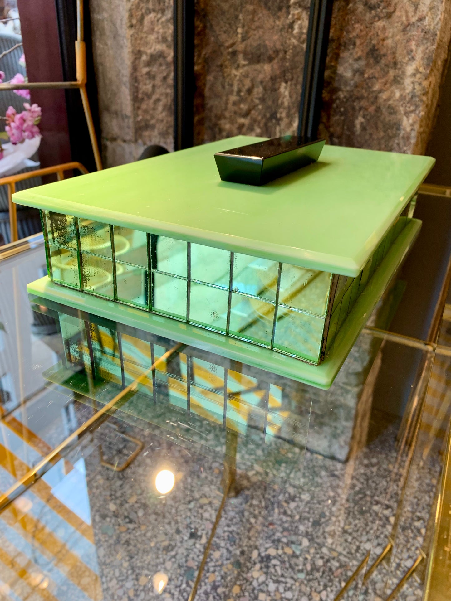 Art Deco Glass Jewellery Box