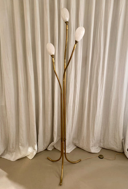 Vintage French Brass Floor Lamp