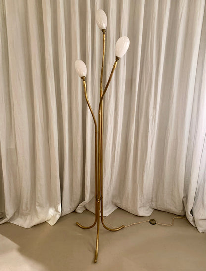 Vintage French Brass Floor Lamp