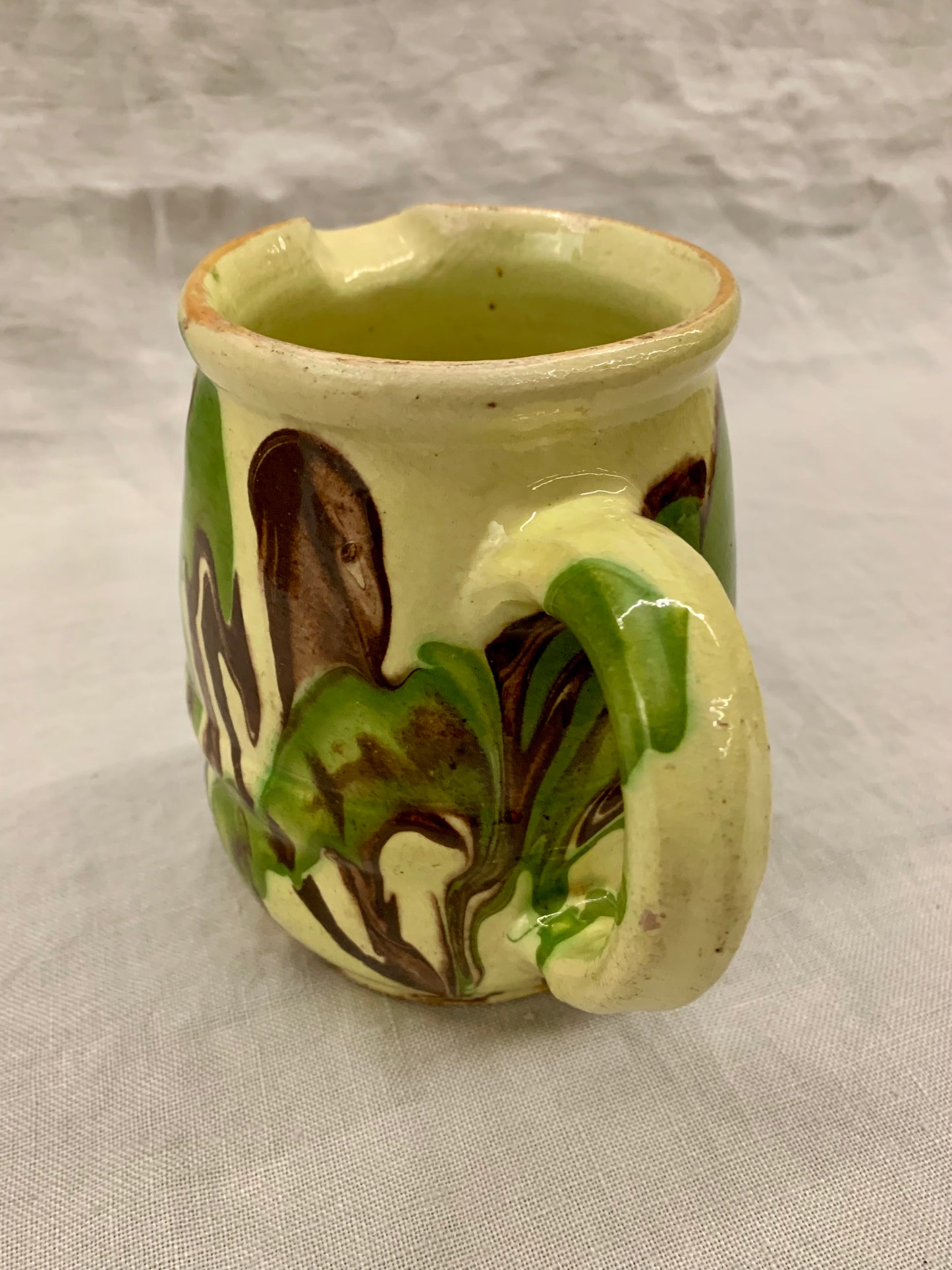 Vintage Glazed Clay Pitcher