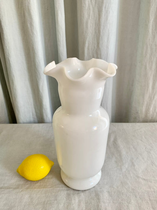 White Opal Glass Vase