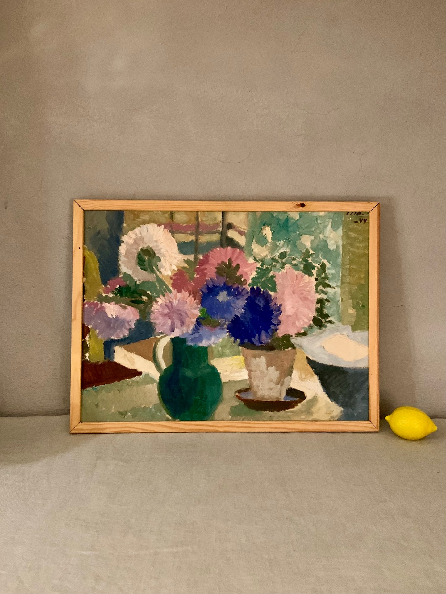 Vintage Oilpainting, Aster 1944