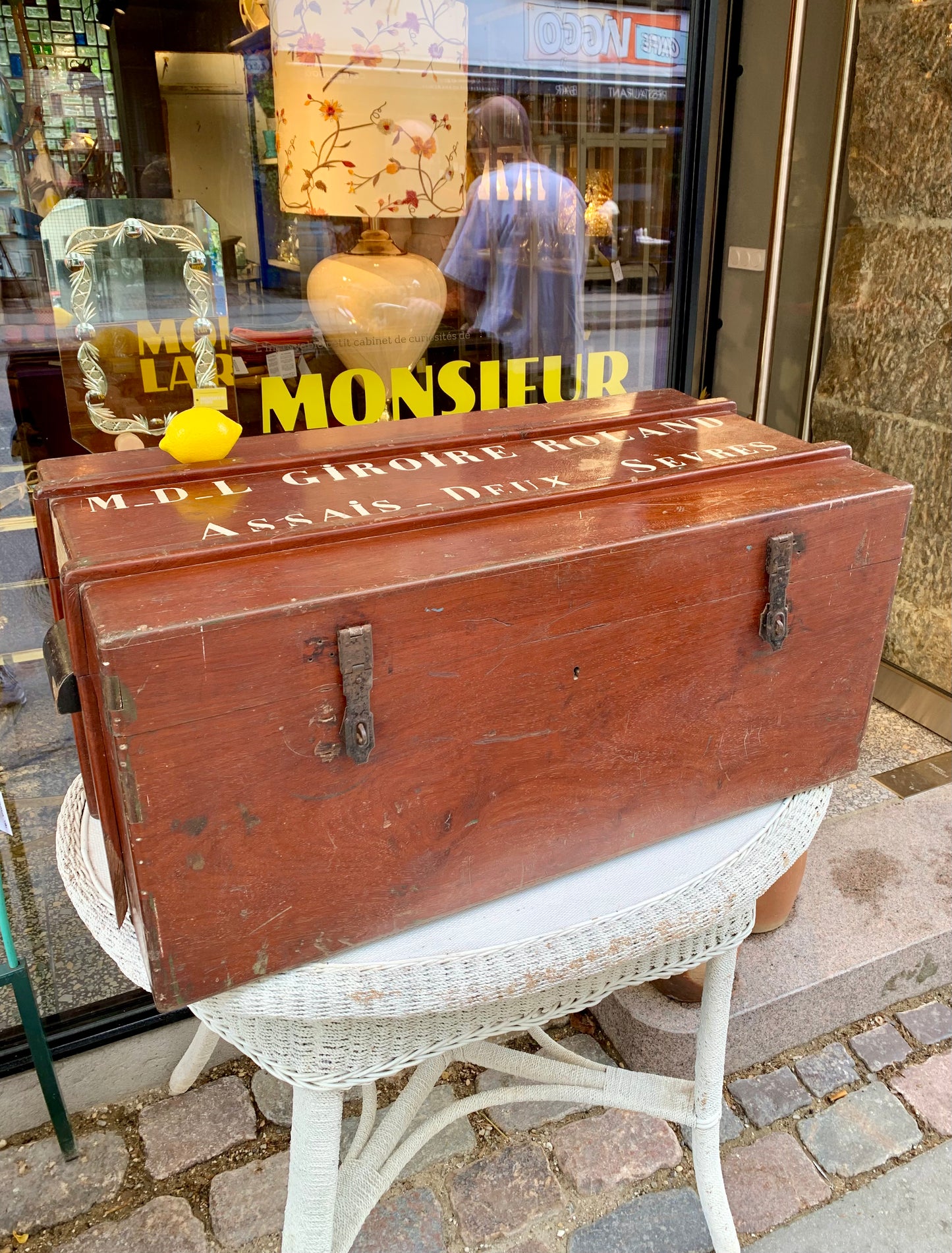 French Wooden Military Trunk