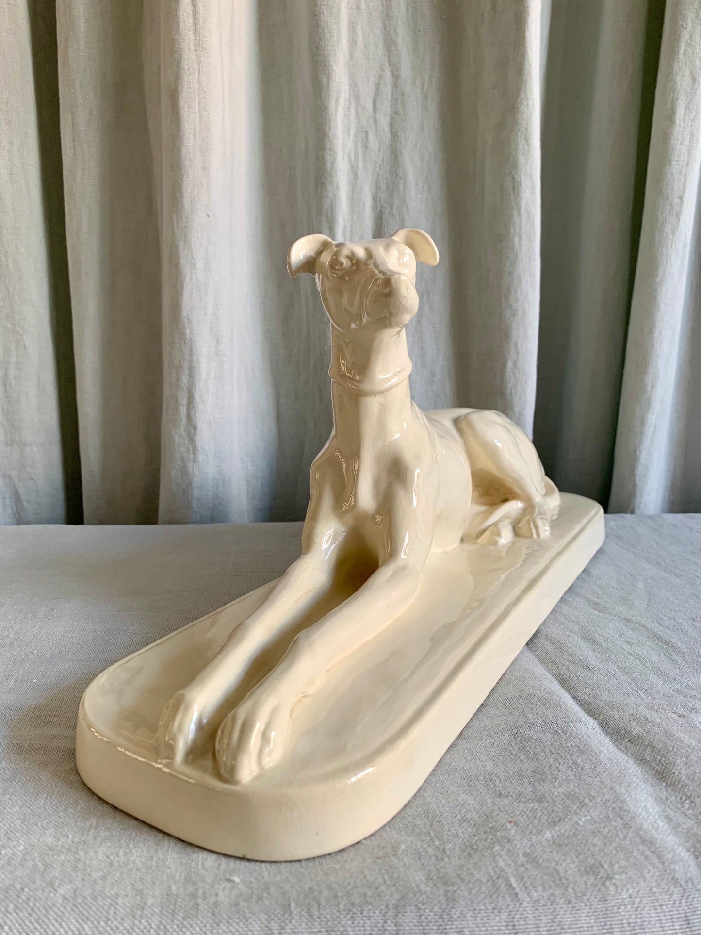 Large Art Deco Earthenware Greyhound 1930s