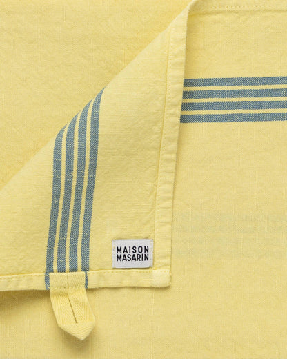 Tea Towel: Limoncello / Blue stripes
