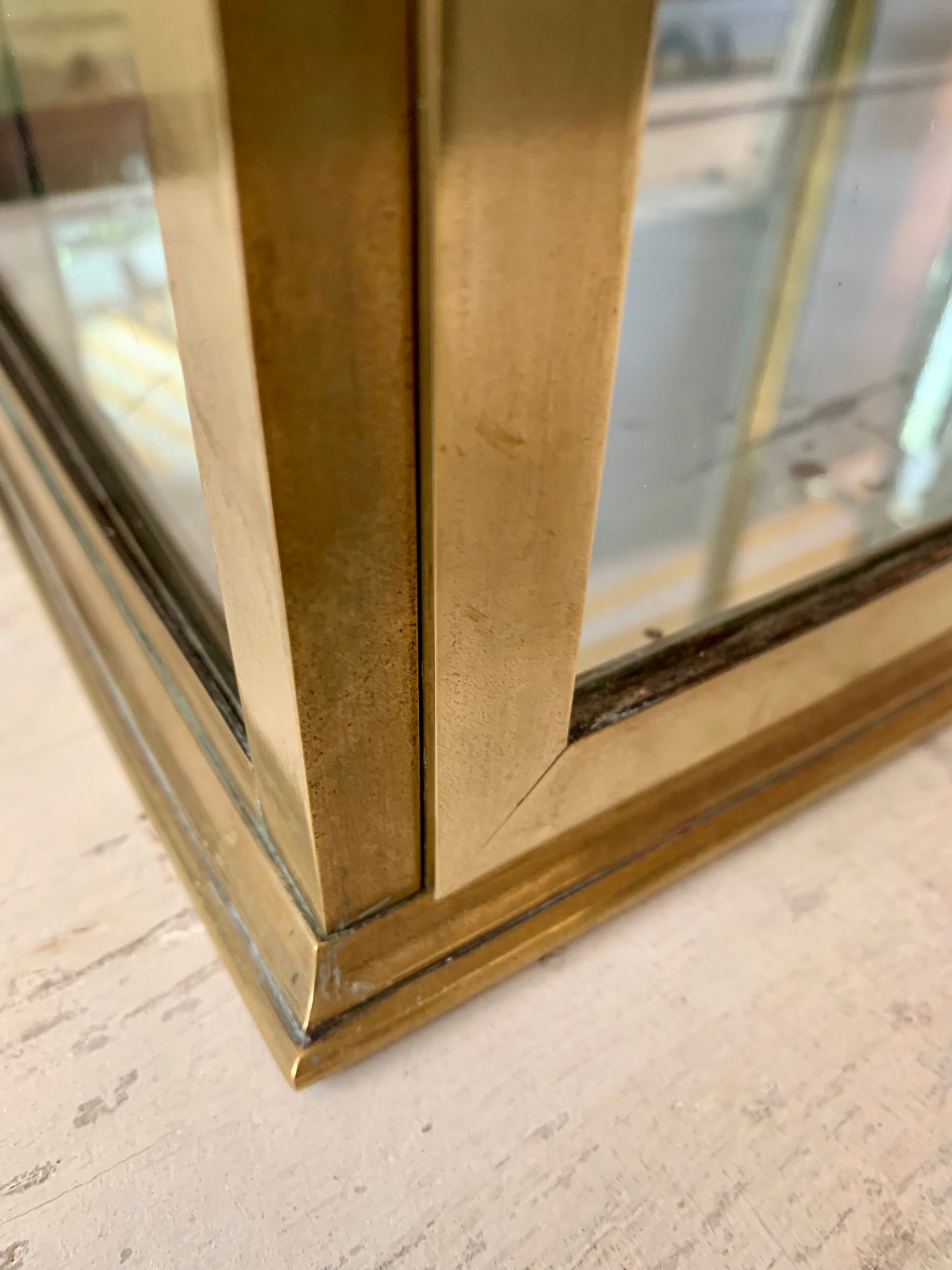Brass Wall Display Cabinet