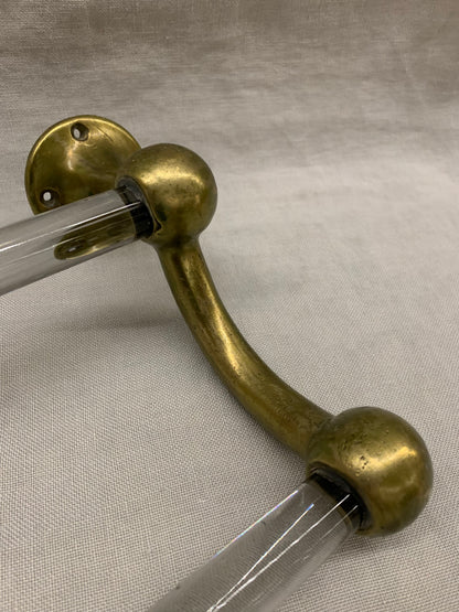Glass/Brass Wall Towel Rack