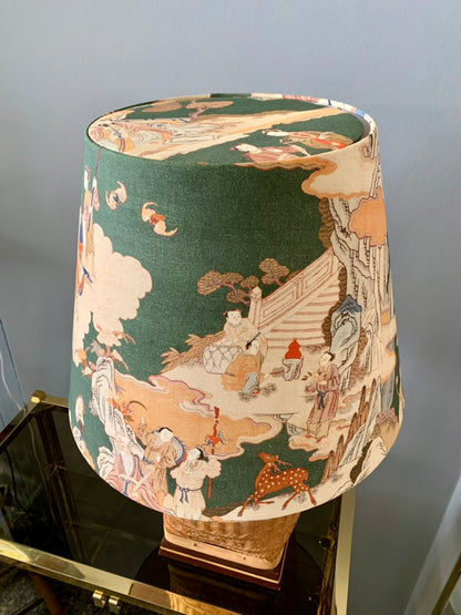 Large Vintage Rattan Table Lamp