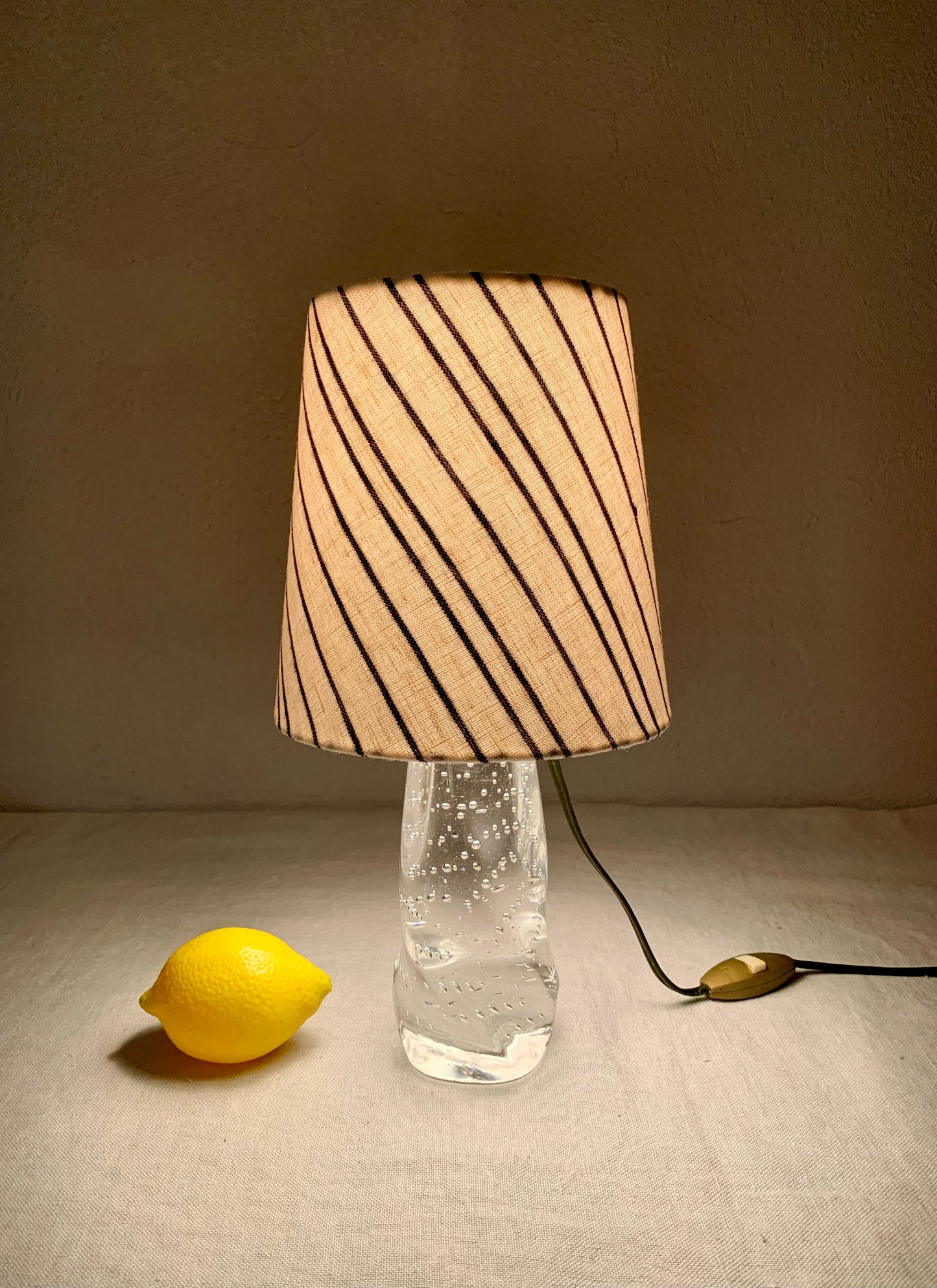 French 1950's Glass Table Lamp