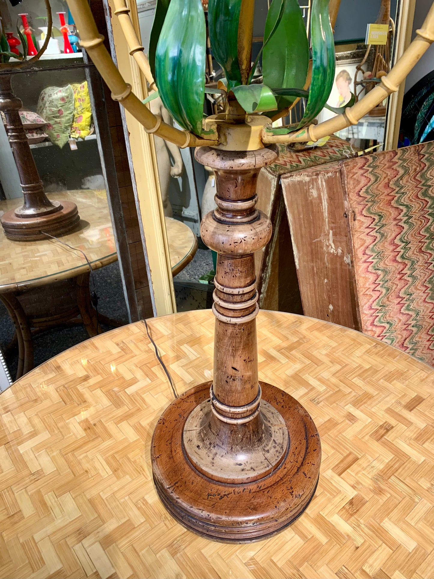 French Vintage Palm Floor Lamp