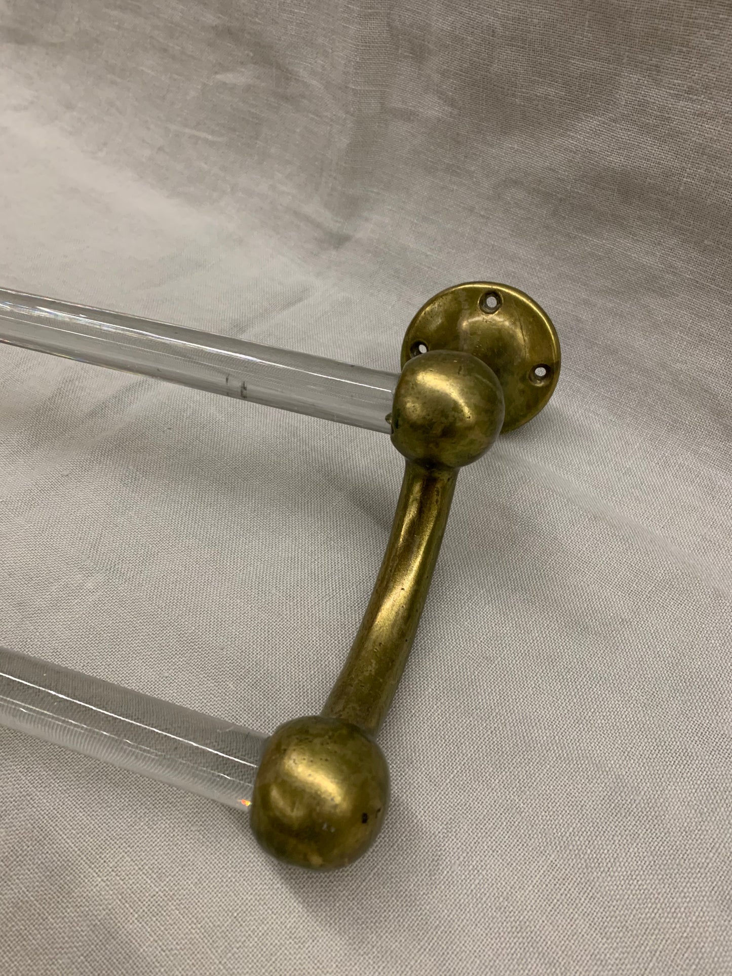 Glass/Brass Wall Towel Rack