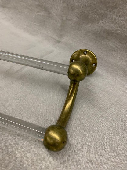 Glass/Brass Wall Towel Rack