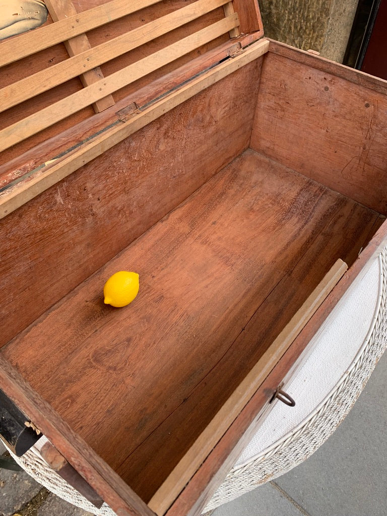 French Wooden Military Trunk