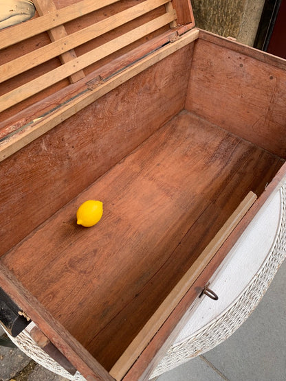 French Wooden Military Trunk