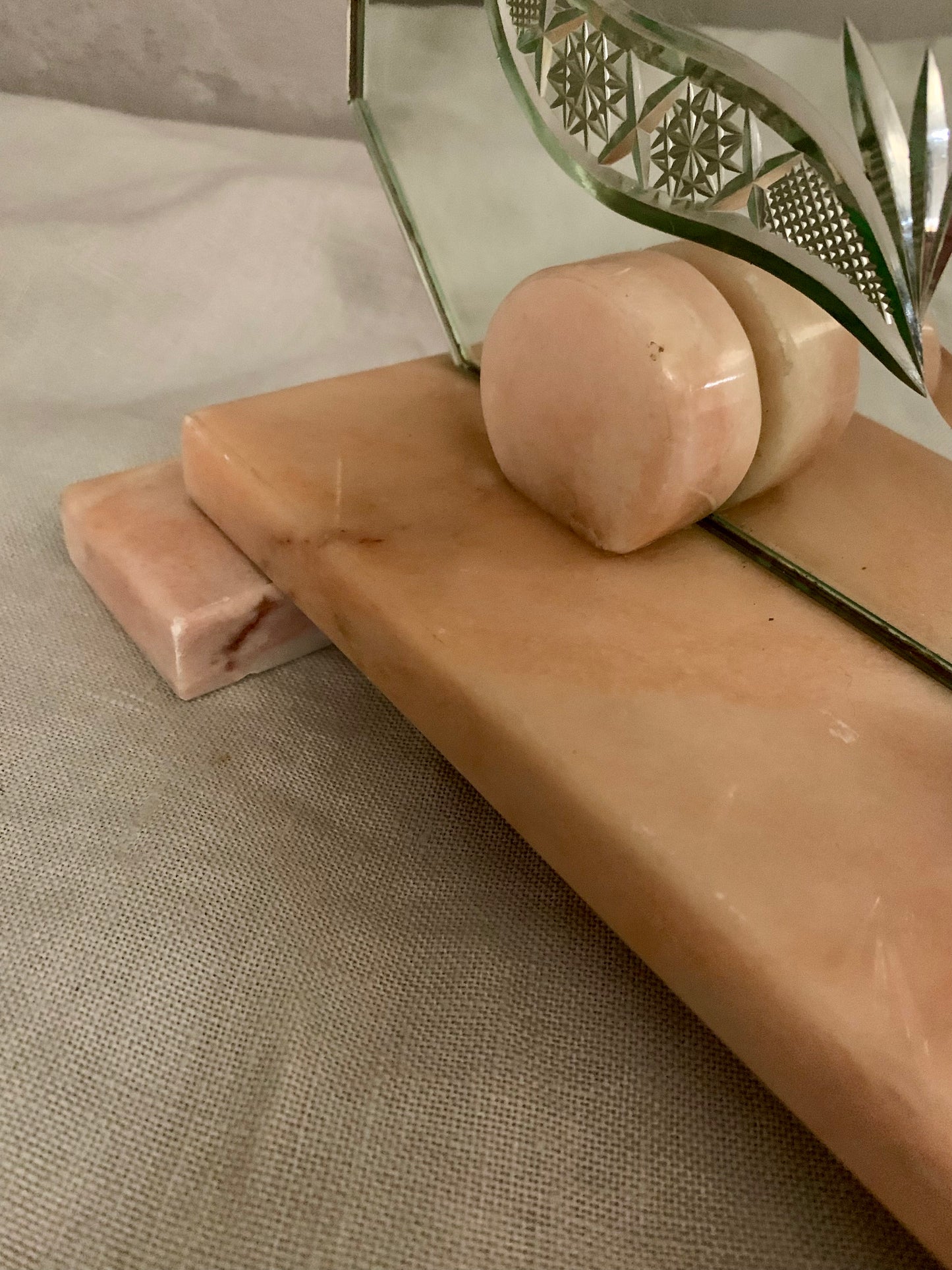 Pink Onyx Art Deco Mirror
