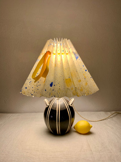1950's Ceramic Lamp with Folded Shade