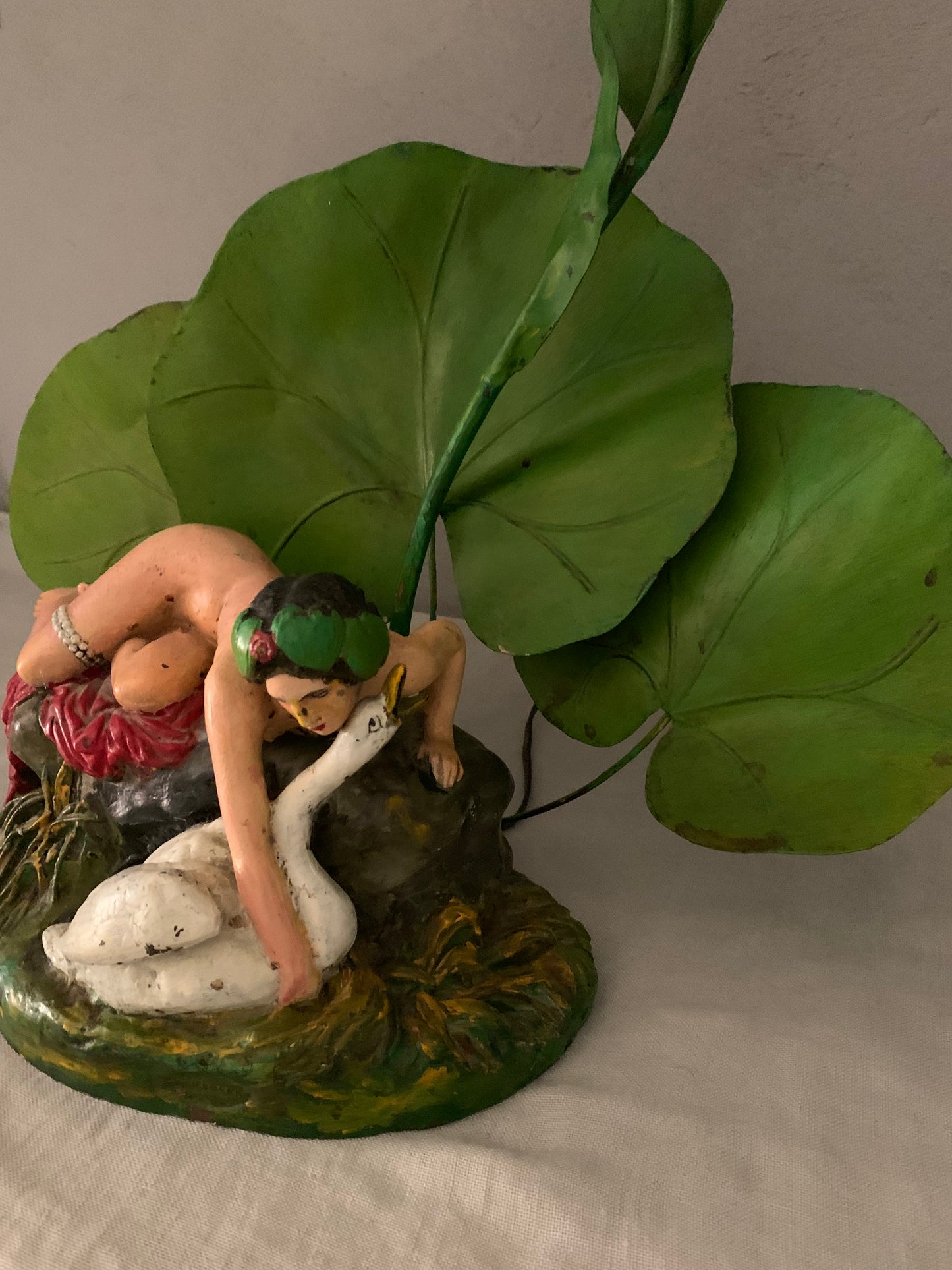 French "Leda and the Swan" Table Lamp