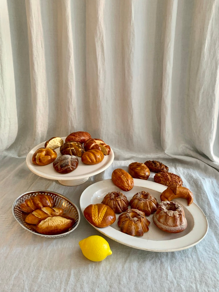 Set of Vintage Plaster Pastries and Bread For Display