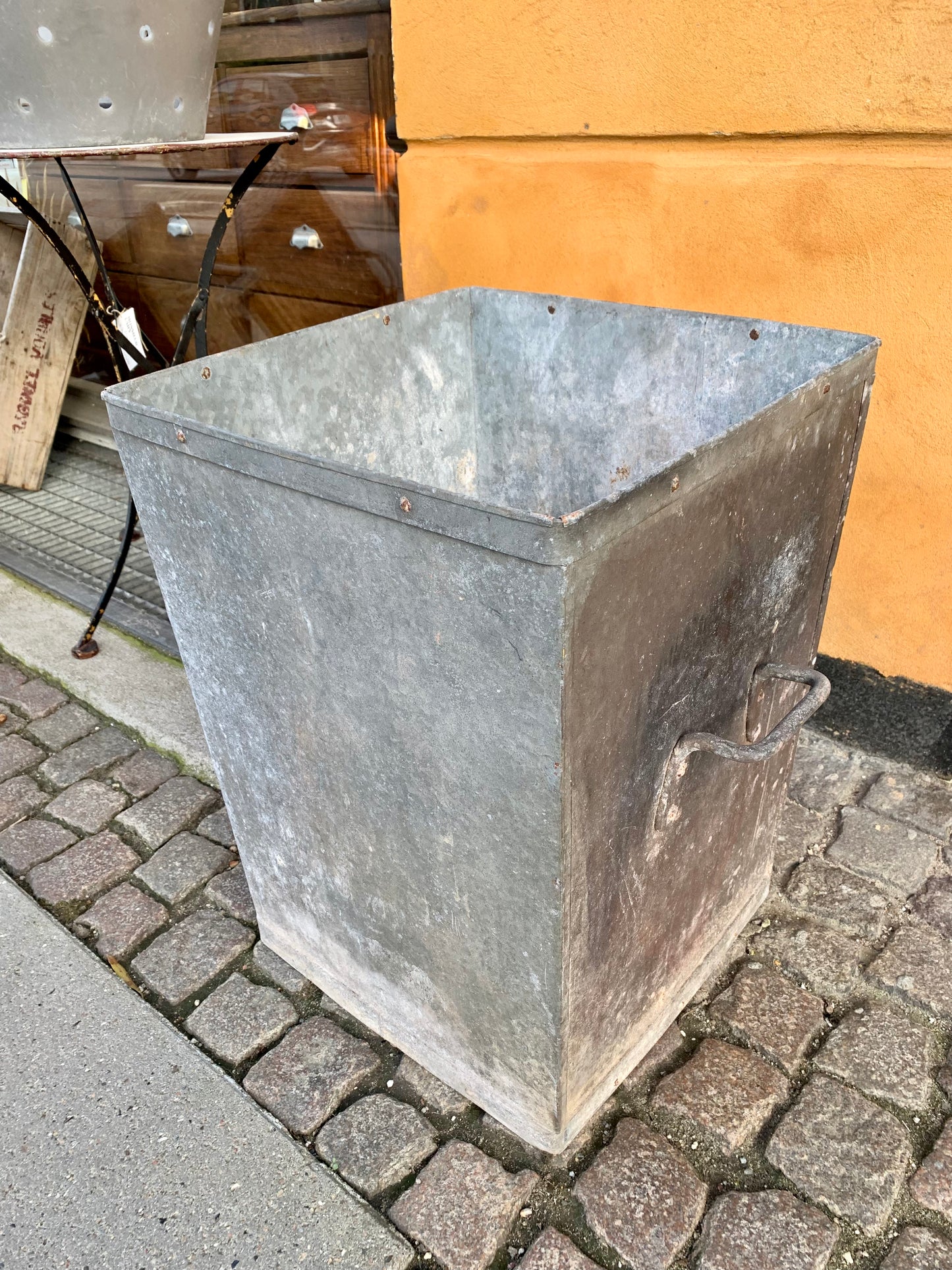 Charming Copenhagen  Vintage Zinc Garbage Can