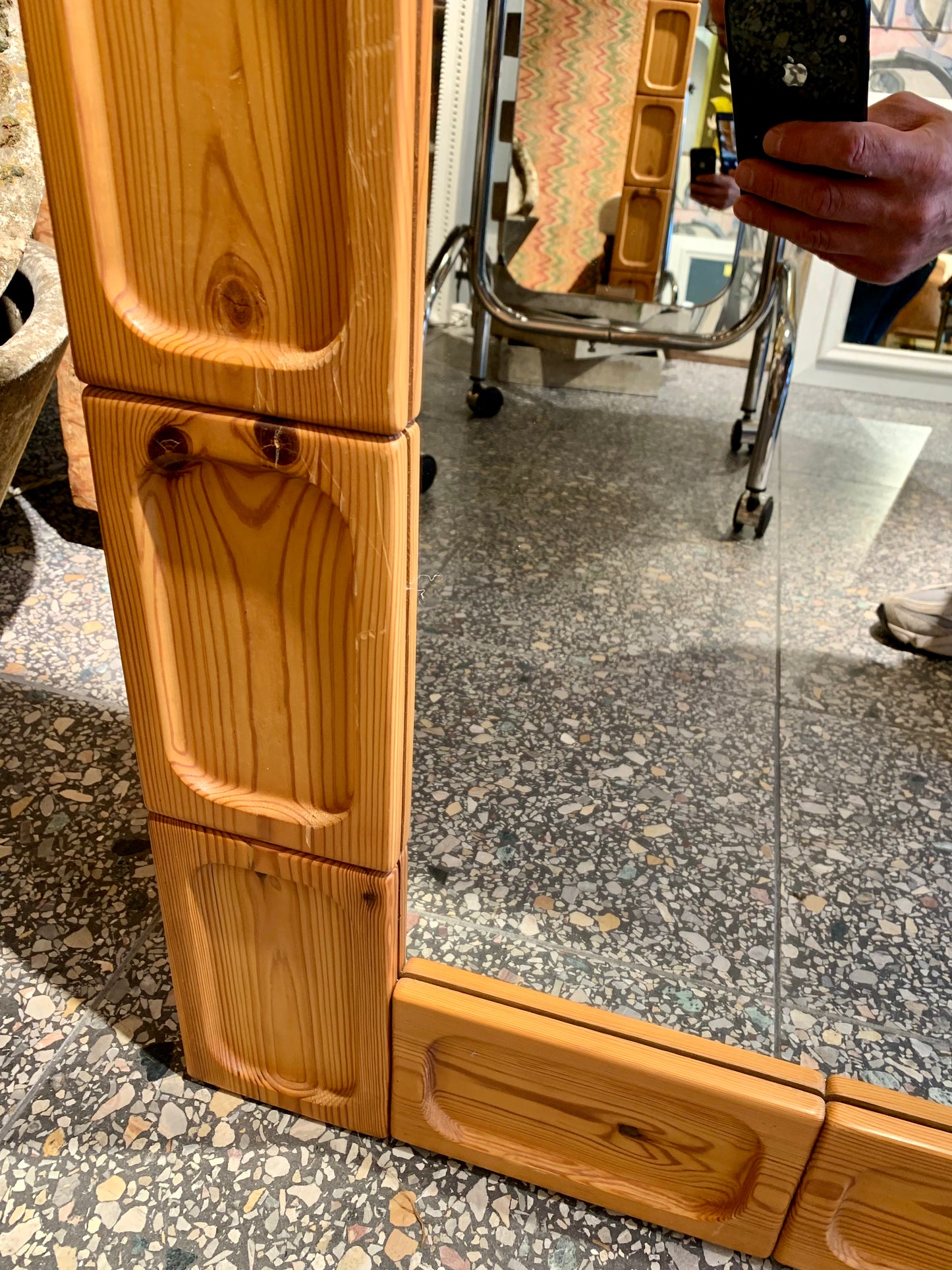 Vintage Pine Wood Mirror