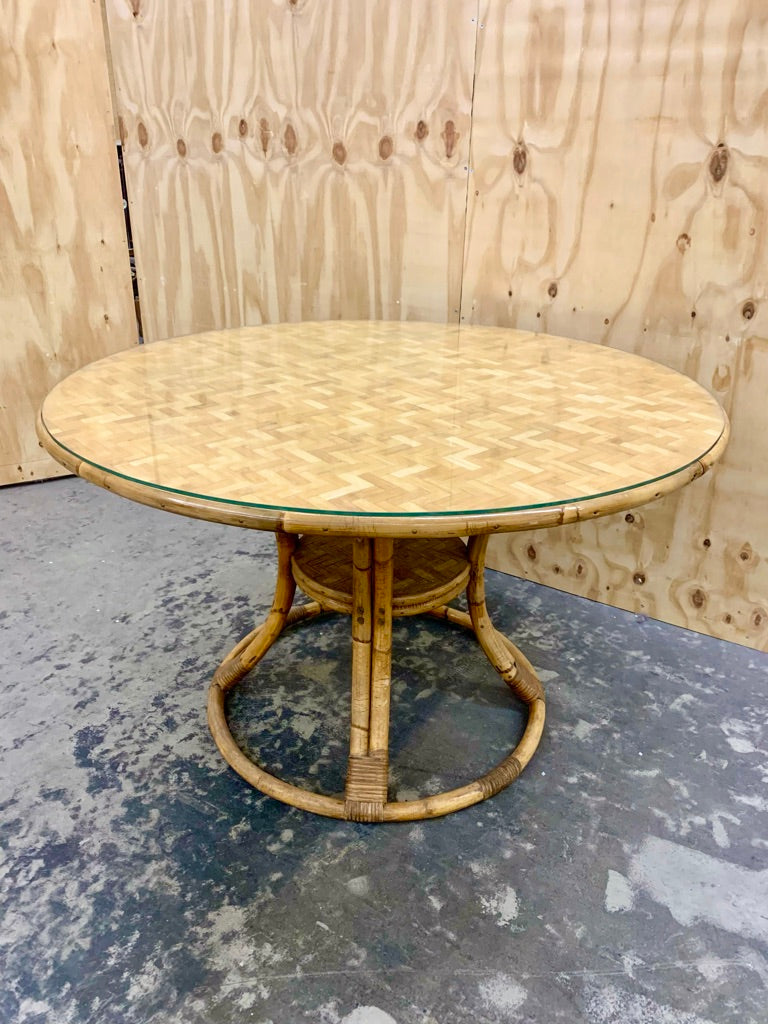 Circular Bamboo Dining Table