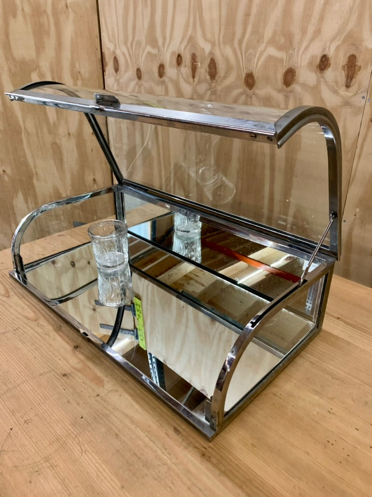 Vintage French Chrome Table Vitrine / Showcase