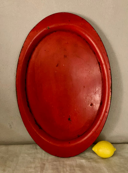 Red Oval Iron Tray